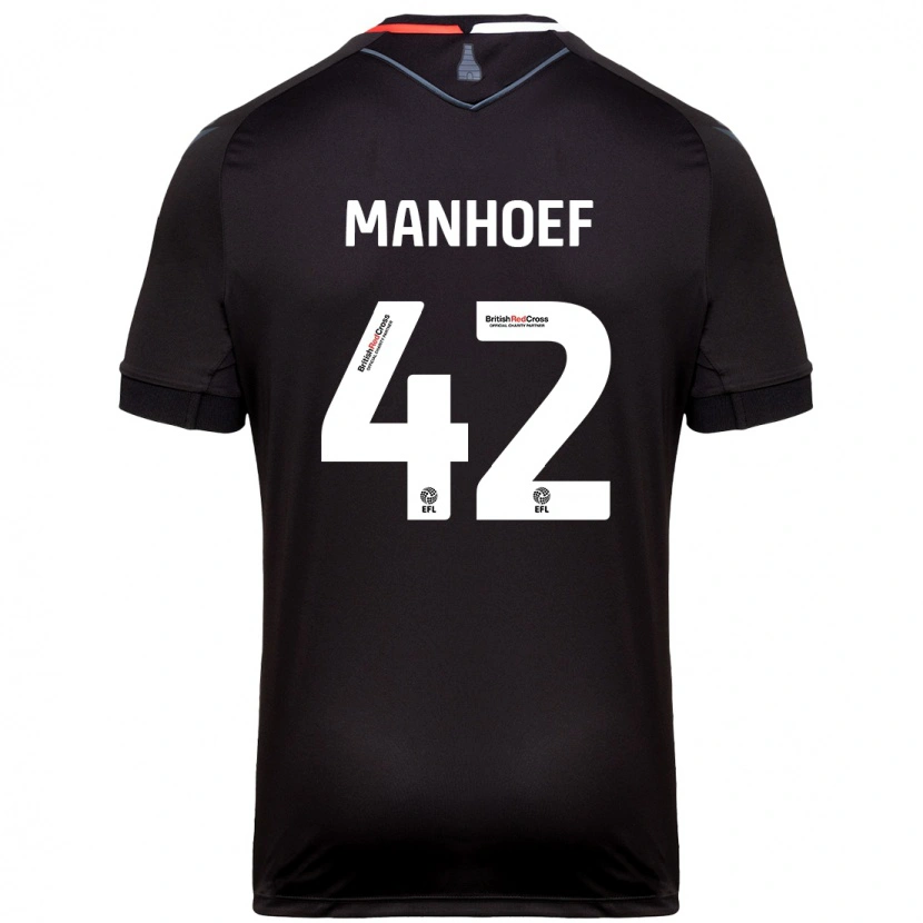 Danxen Mujer Camiseta Million Manhoef #42 Negro 2ª Equipación 2024/25 La Camisa