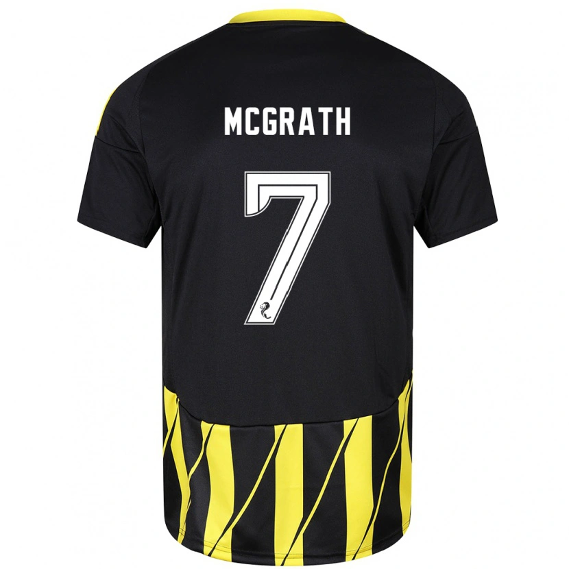 Danxen Mujer Camiseta Jamie Mcgrath #7 Negro Amarillo 2ª Equipación 2024/25 La Camisa