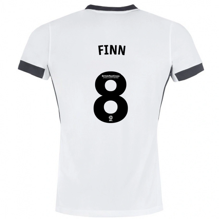 Danxen Mujer Camiseta Jamie Finn #8 Blanco Negro 2ª Equipación 2024/25 La Camisa