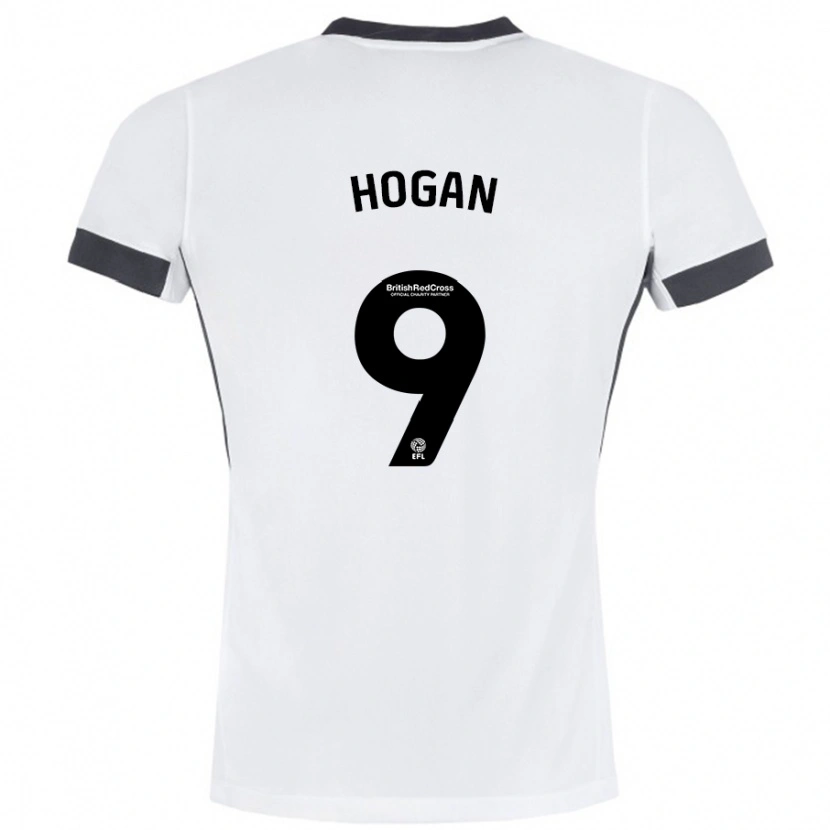 Danxen Mujer Camiseta Scott Hogan #9 Blanco Negro 2ª Equipación 2024/25 La Camisa