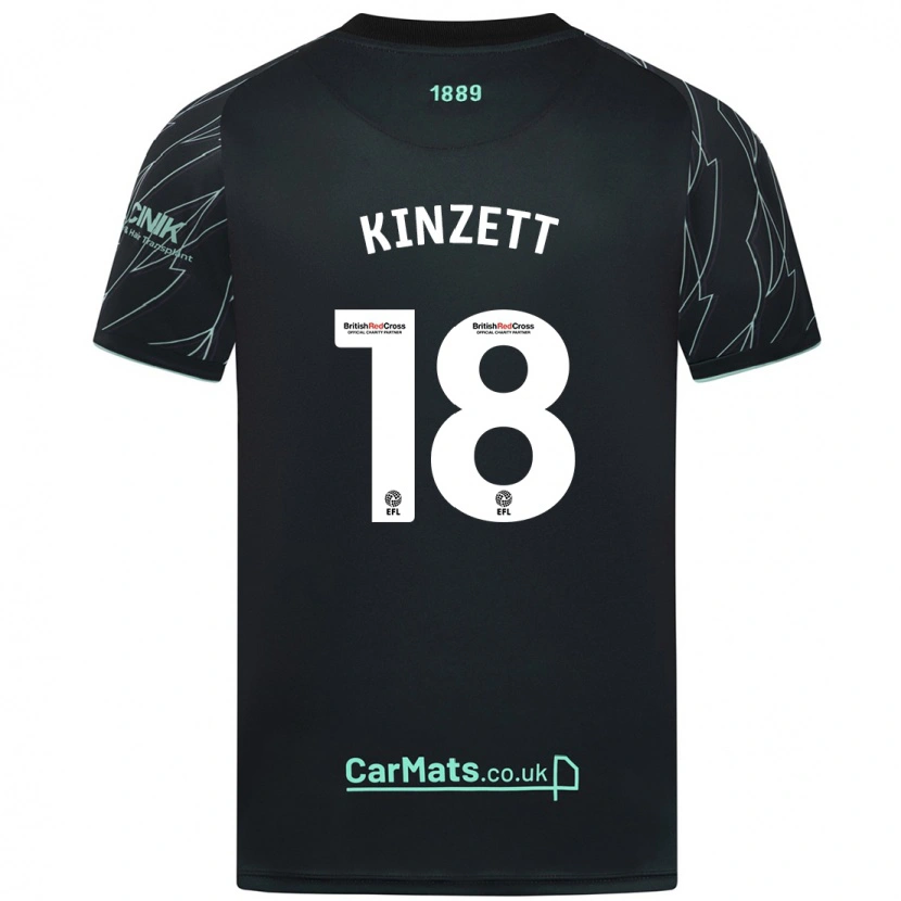 Danxen Mujer Camiseta Ella Kinzett #18 Negro Verde 2ª Equipación 2024/25 La Camisa