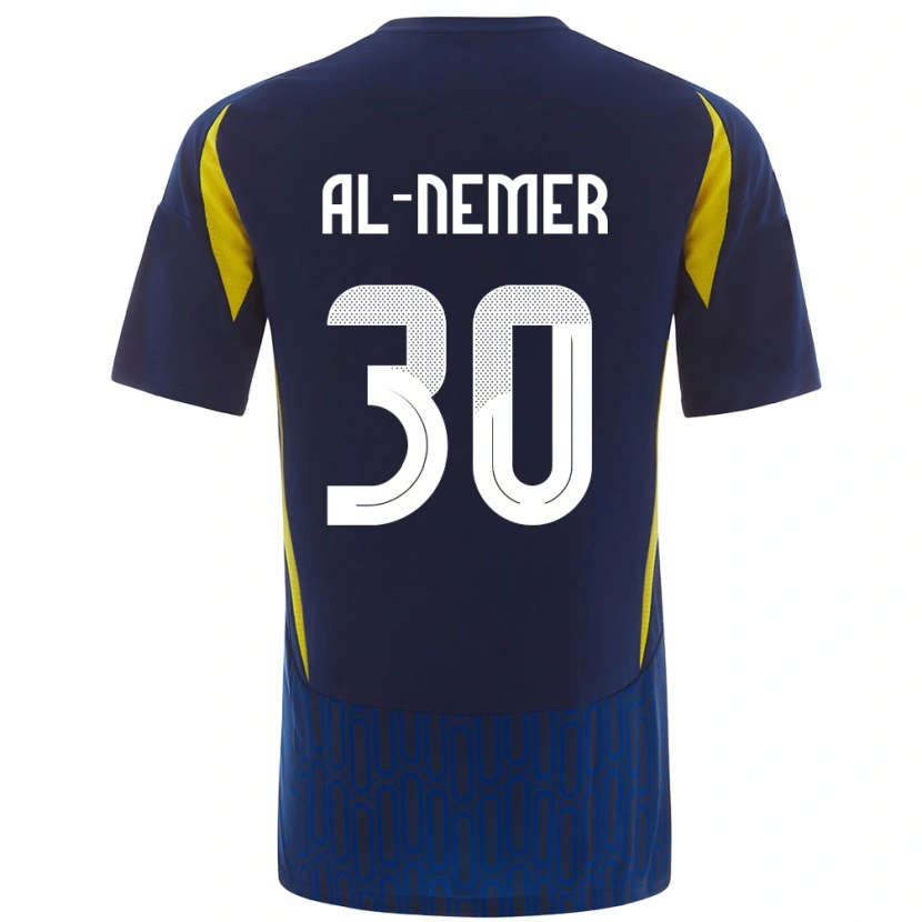 Danxen Mujer Camiseta Meshari Al-Nemer #30 Azul Amarillo 2ª Equipación 2024/25 La Camisa