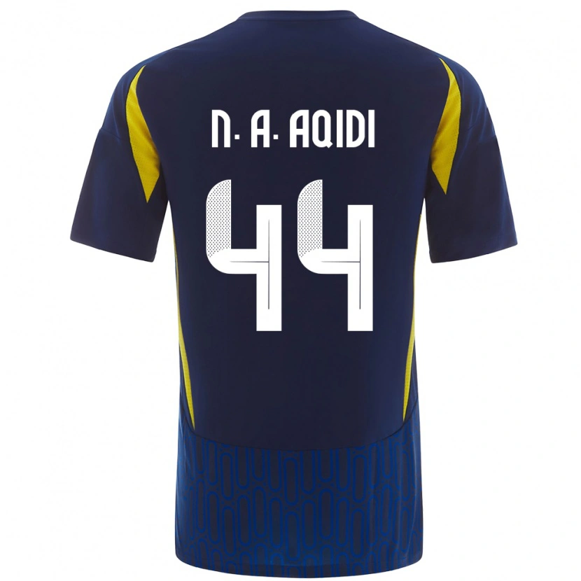 Danxen Mujer Camiseta Nawaf Al-Aqidi #44 Azul Amarillo 2ª Equipación 2024/25 La Camisa