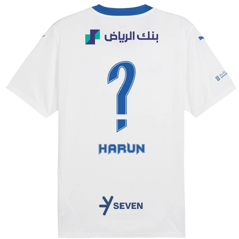 Danxen Mujer Camiseta Saud Harun #0 Blanco Azul 2ª Equipación 2024/25 La Camisa