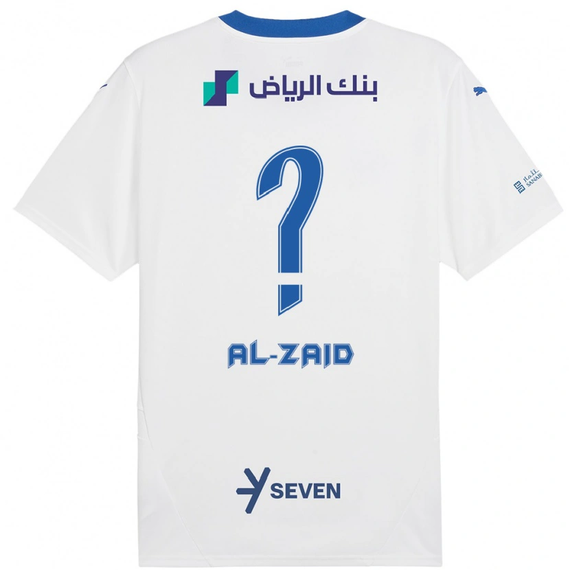 Danxen Mujer Camiseta Suhayb Al-Zaid #0 Blanco Azul 2ª Equipación 2024/25 La Camisa