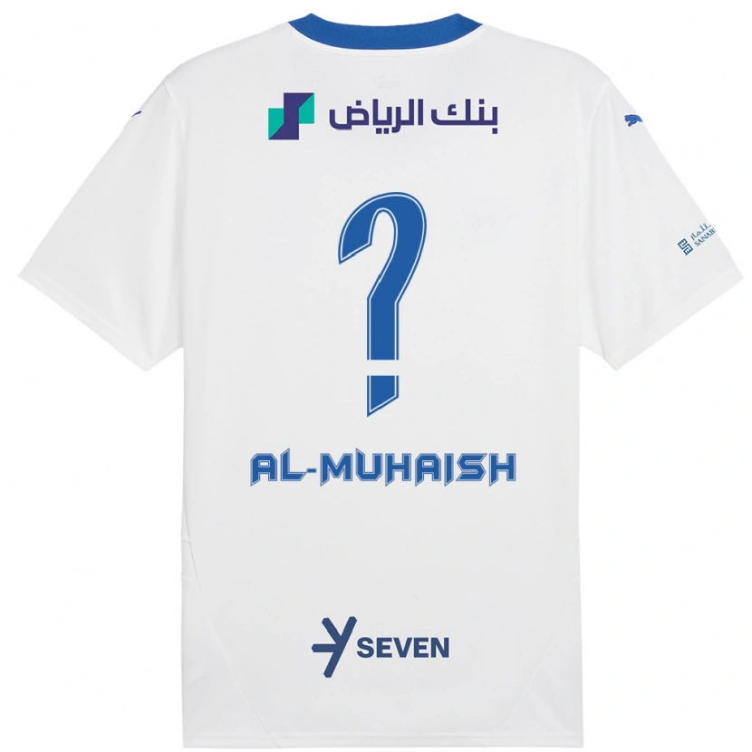 Danxen Mujer Camiseta Mohammed Al-Muhaish #0 Blanco Azul 2ª Equipación 2024/25 La Camisa