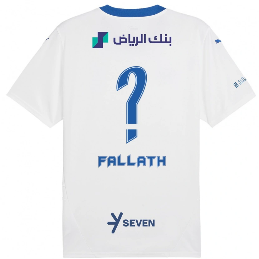 Danxen Mujer Camiseta Fahad Fallath #0 Blanco Azul 2ª Equipación 2024/25 La Camisa