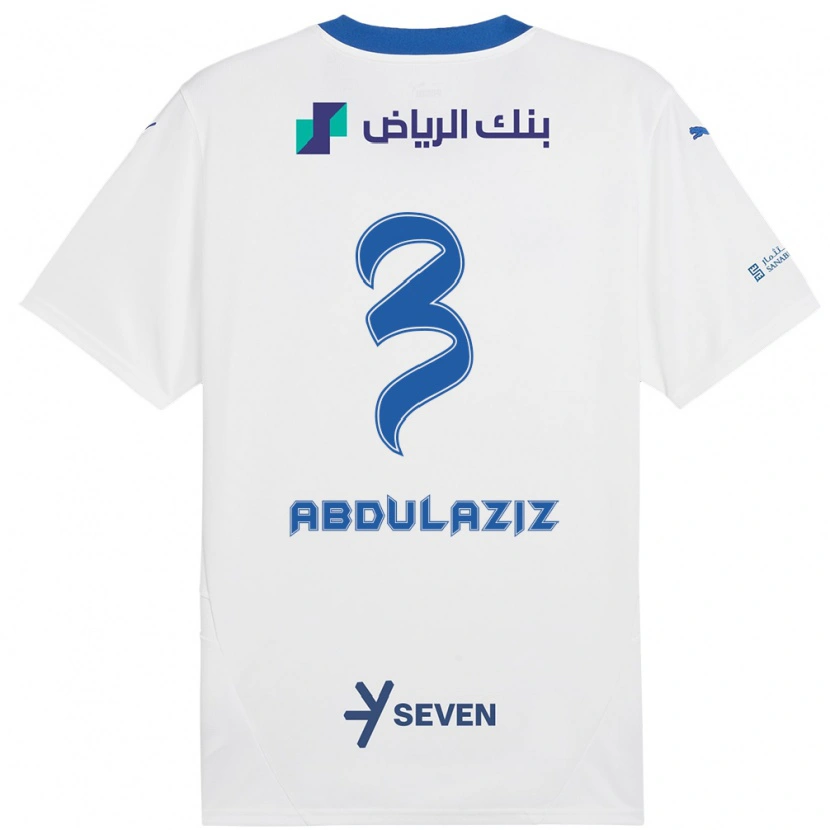 Danxen Mujer Camiseta Al Jawhara Abdulaziz #3 Blanco Azul 2ª Equipación 2024/25 La Camisa