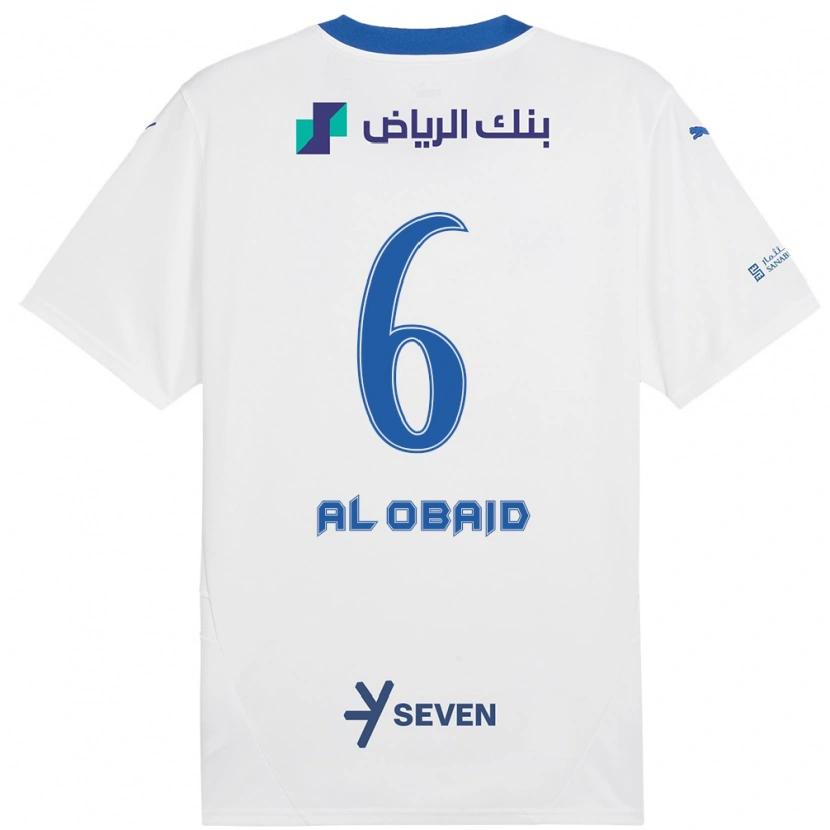 Danxen Mujer Camiseta Lulu Al-Obaid #6 Blanco Azul 2ª Equipación 2024/25 La Camisa