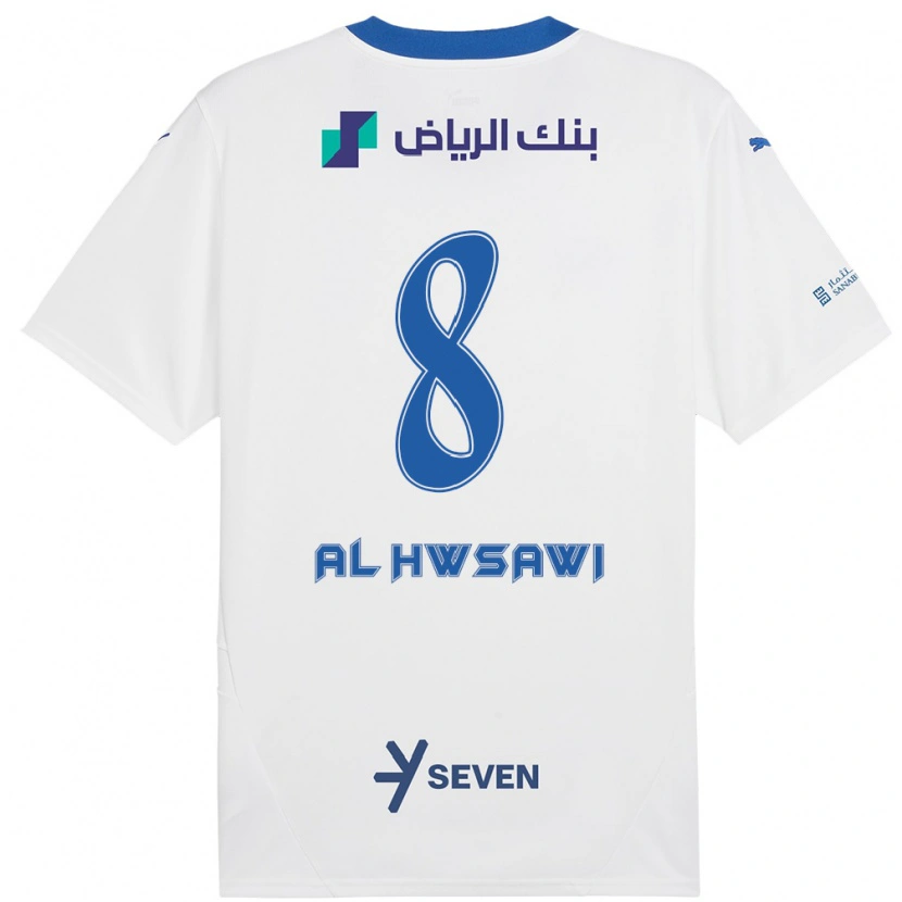 Danxen Mujer Camiseta Al Bandari Al-Hwsawi #8 Blanco Azul 2ª Equipación 2024/25 La Camisa