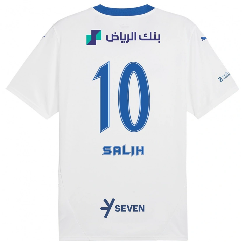 Danxen Mujer Camiseta Zakia Salih #10 Blanco Azul 2ª Equipación 2024/25 La Camisa