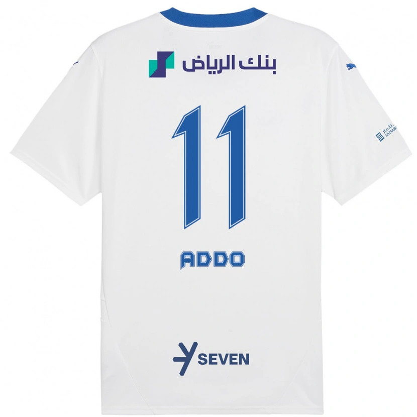 Danxen Mujer Camiseta Elizabeth Addo #11 Blanco Azul 2ª Equipación 2024/25 La Camisa