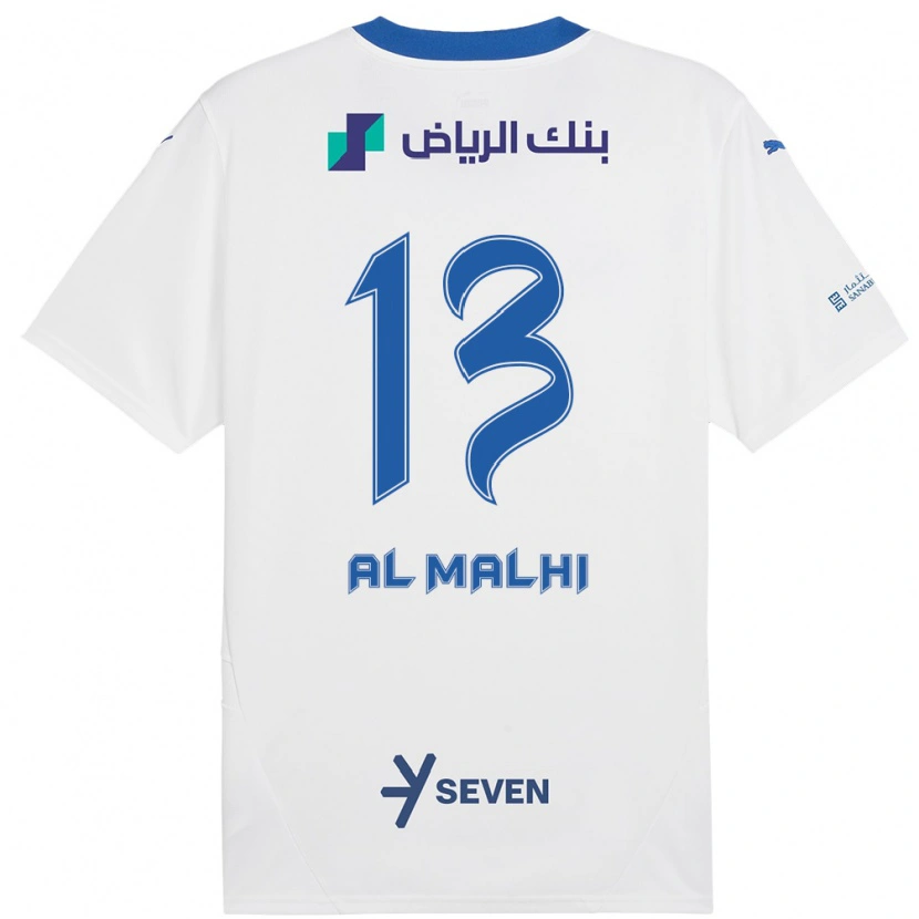 Danxen Mujer Camiseta Al Muhra Al-Malhi #13 Blanco Azul 2ª Equipación 2024/25 La Camisa