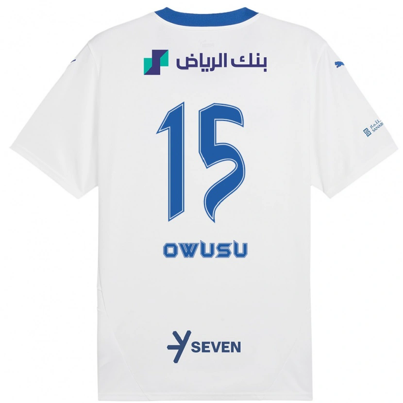 Danxen Mujer Camiseta Mavis Owusu #15 Blanco Azul 2ª Equipación 2024/25 La Camisa