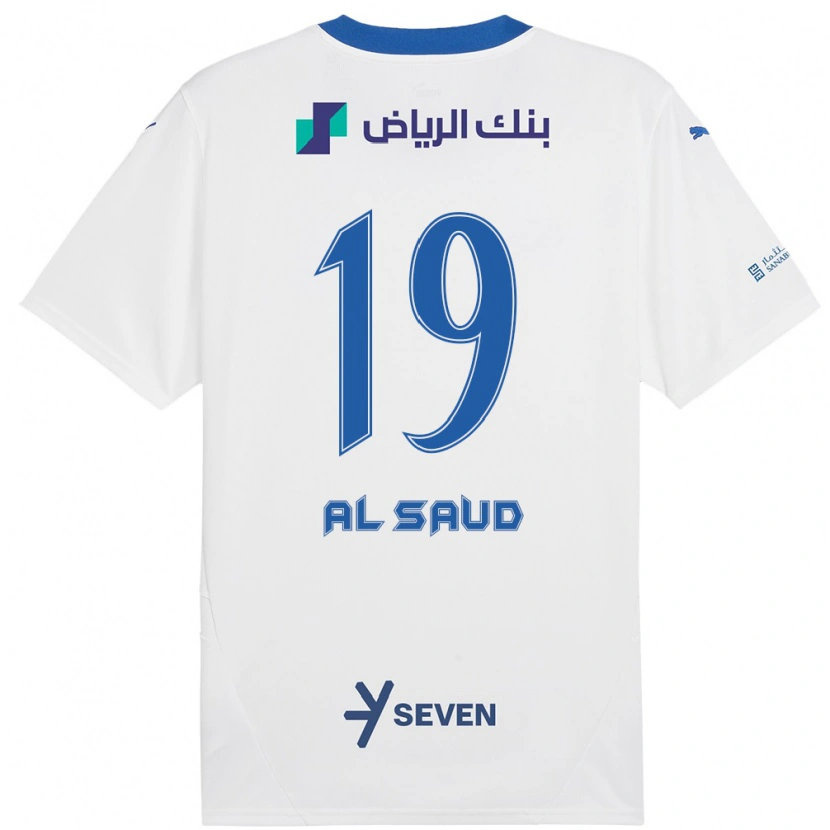 Danxen Mujer Camiseta Manal Al Saud #19 Blanco Azul 2ª Equipación 2024/25 La Camisa