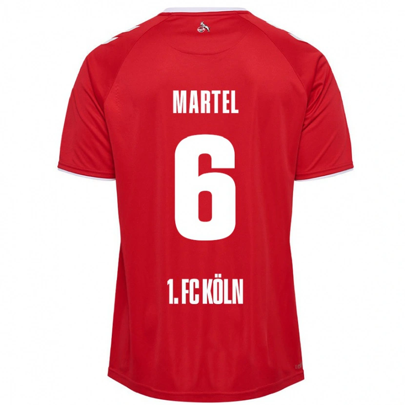 Danxen Mujer Camiseta Eric Martel #6 Rojo Blanco 2ª Equipación 2024/25 La Camisa