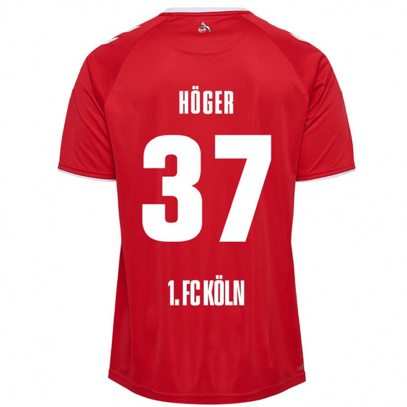 Danxen Mujer Camiseta Marco Höger #37 Rojo Blanco 2ª Equipación 2024/25 La Camisa