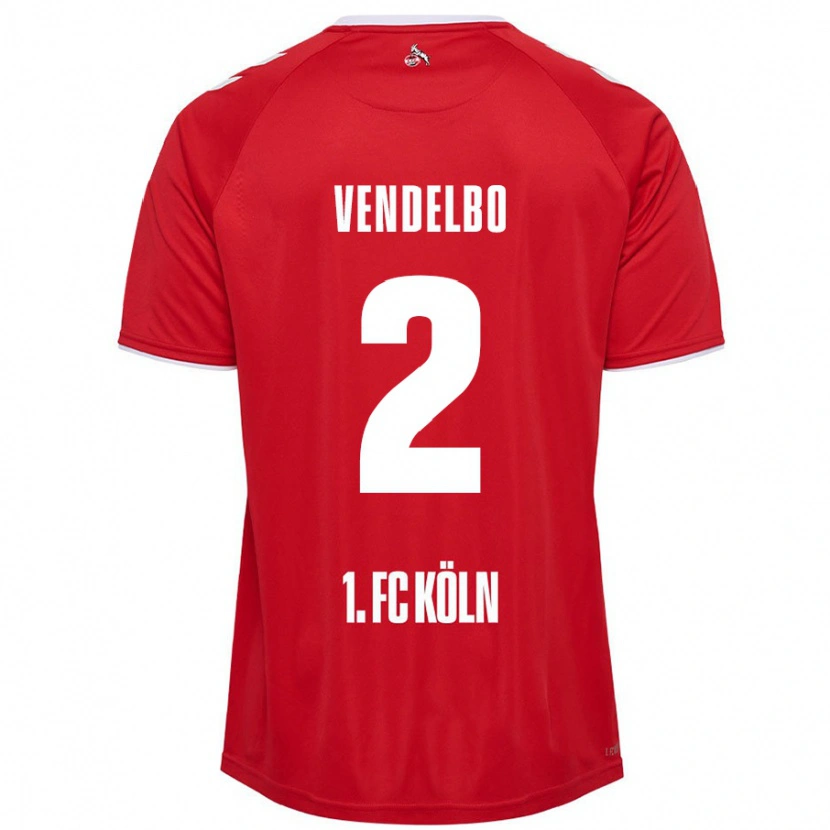 Danxen Mujer Camiseta Sofie Vendelbo #2 Rojo Blanco 2ª Equipación 2024/25 La Camisa