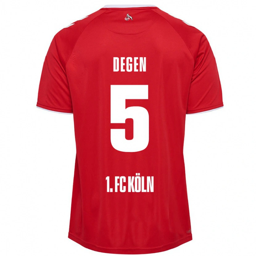 Danxen Mujer Camiseta Celina Degen #5 Rojo Blanco 2ª Equipación 2024/25 La Camisa