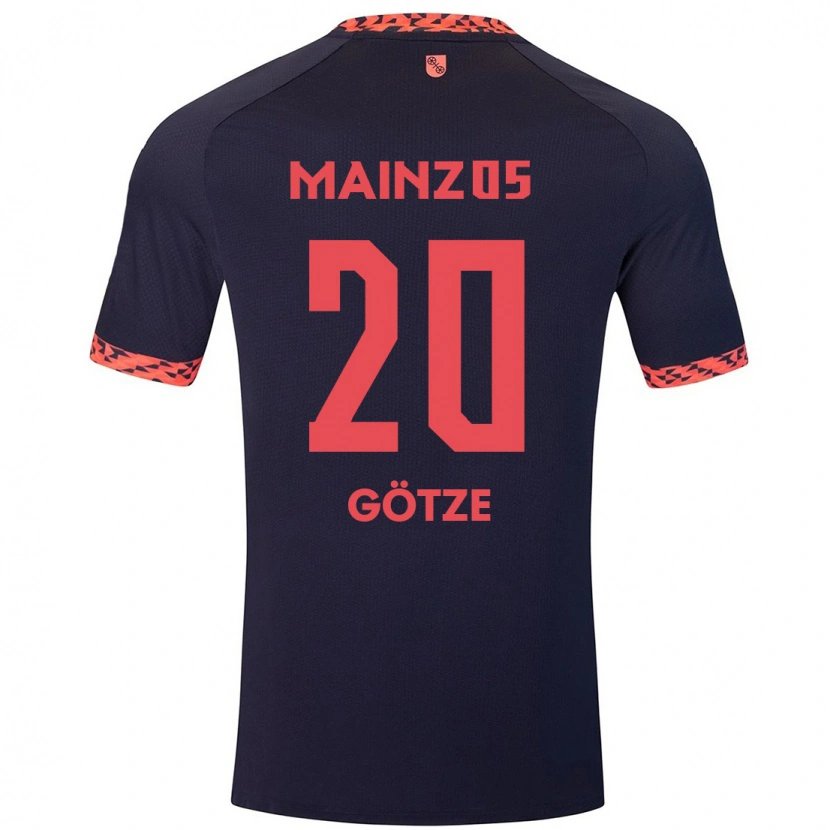 Danxen Mujer Camiseta Justus Götze #20 Azul Coral Rojo 2ª Equipación 2024/25 La Camisa