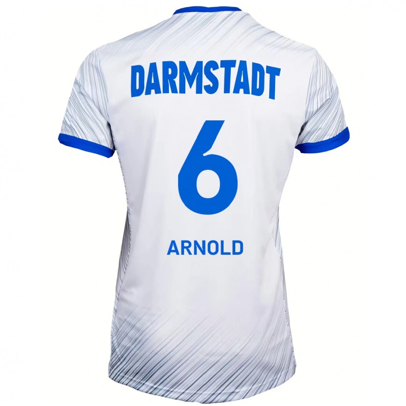 Danxen Mujer Camiseta Tim Arnold #6 Blanco Azul 2ª Equipación 2024/25 La Camisa