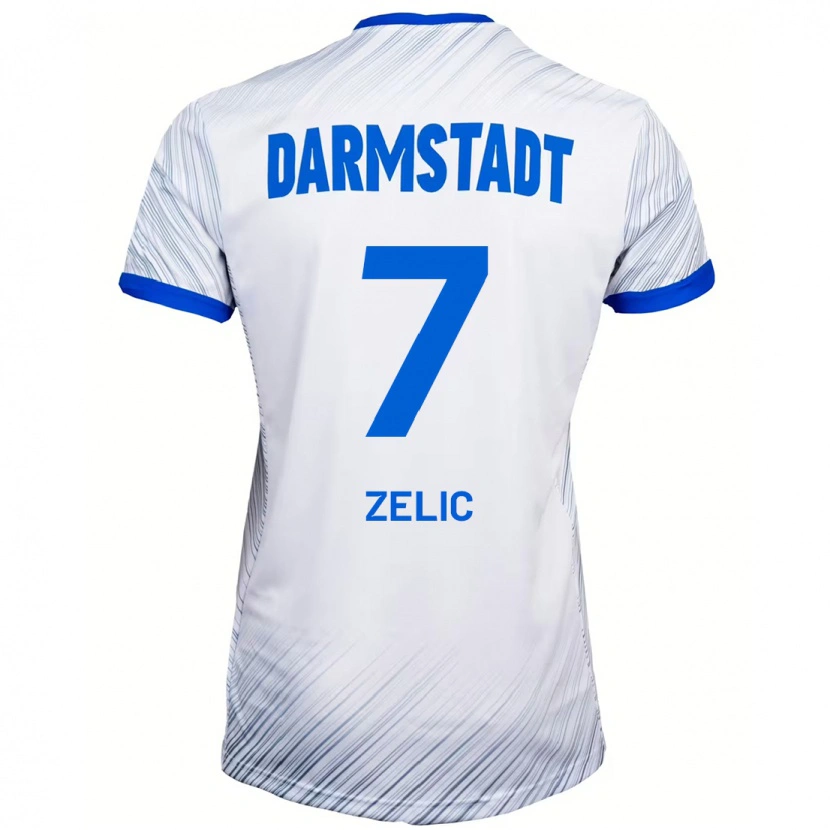 Danxen Mujer Camiseta Mateo Zelic #7 Blanco Azul 2ª Equipación 2024/25 La Camisa