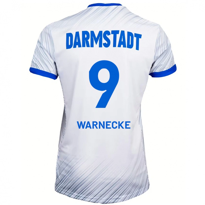 Danxen Mujer Camiseta Ben Warnecke #9 Blanco Azul 2ª Equipación 2024/25 La Camisa