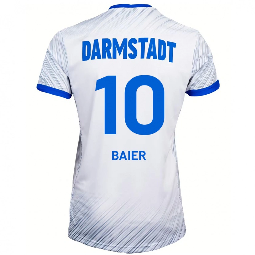 Danxen Mujer Camiseta Nico Baier #10 Blanco Azul 2ª Equipación 2024/25 La Camisa