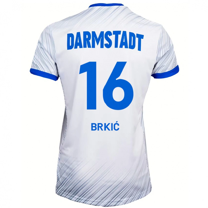 Danxen Mujer Camiseta Amar Brkić #16 Blanco Azul 2ª Equipación 2024/25 La Camisa