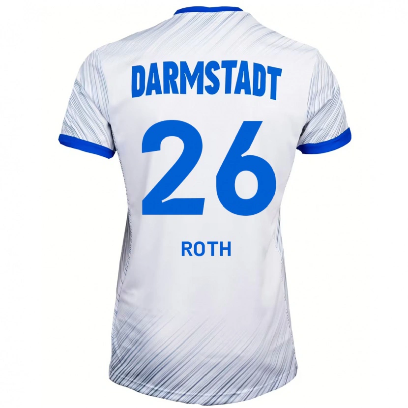 Danxen Mujer Camiseta Maximilian Roth #26 Blanco Azul 2ª Equipación 2024/25 La Camisa