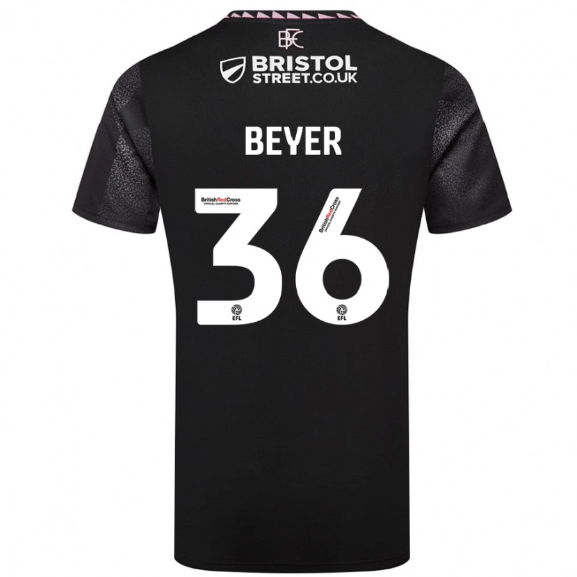 Danxen Mujer Camiseta Jordan Beyer #36 Negro 2ª Equipación 2024/25 La Camisa