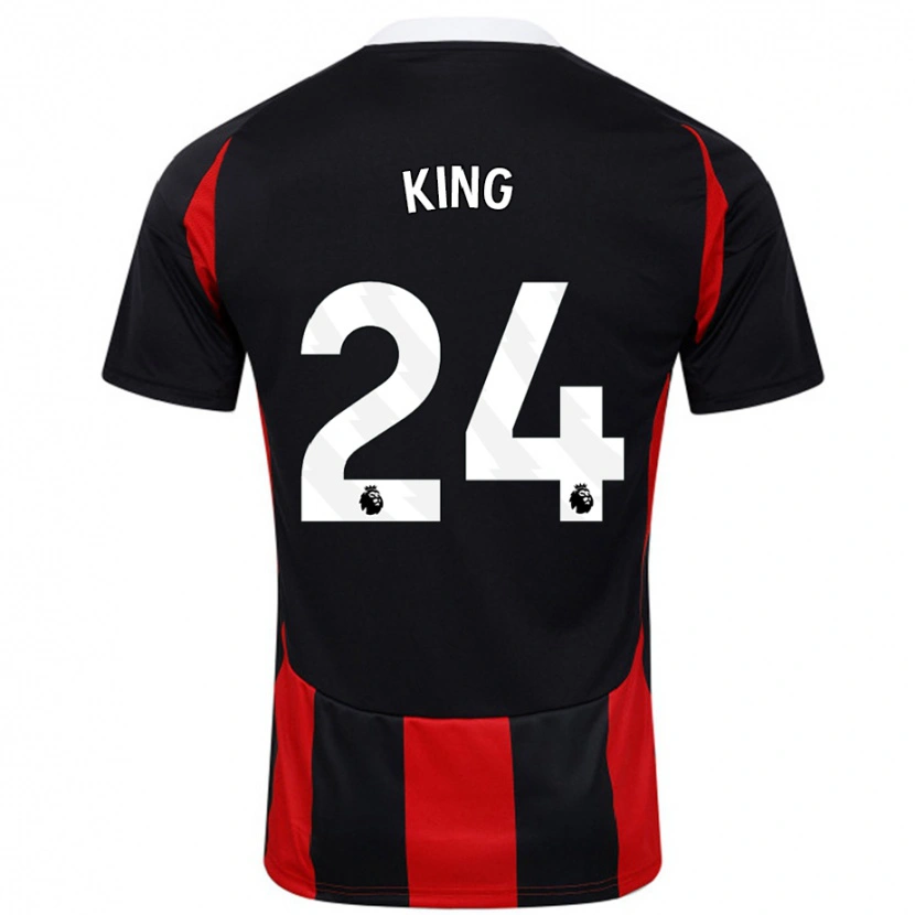 Danxen Mujer Camiseta Joshua King #24 Negro Rojo 2ª Equipación 2024/25 La Camisa