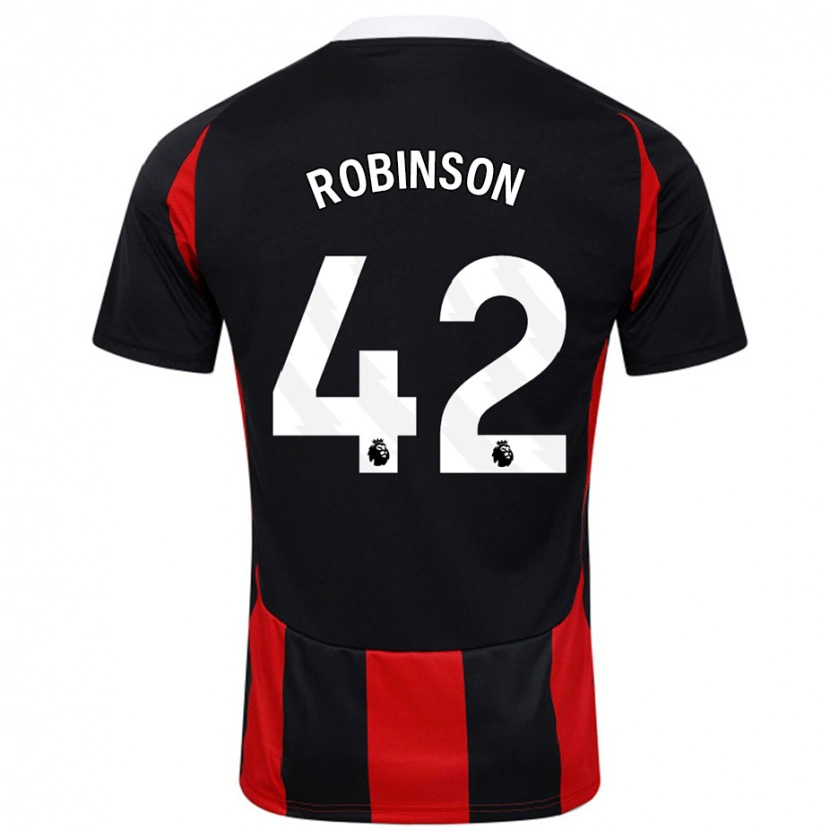 Danxen Mujer Camiseta Charlie Robinson #42 Negro Rojo 2ª Equipación 2024/25 La Camisa