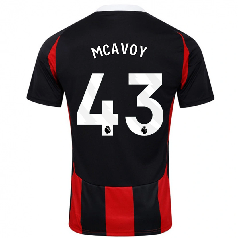 Danxen Mujer Camiseta Connor Mcavoy #43 Negro Rojo 2ª Equipación 2024/25 La Camisa