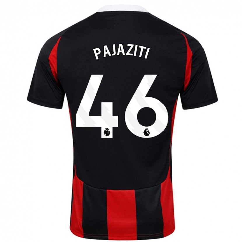 Danxen Mujer Camiseta Adrion Pajaziti #46 Negro Rojo 2ª Equipación 2024/25 La Camisa