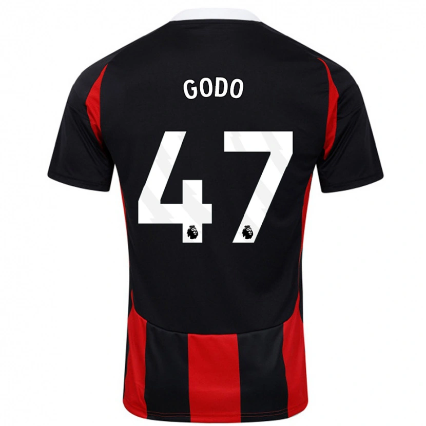 Danxen Mujer Camiseta Martial Godo #47 Negro Rojo 2ª Equipación 2024/25 La Camisa