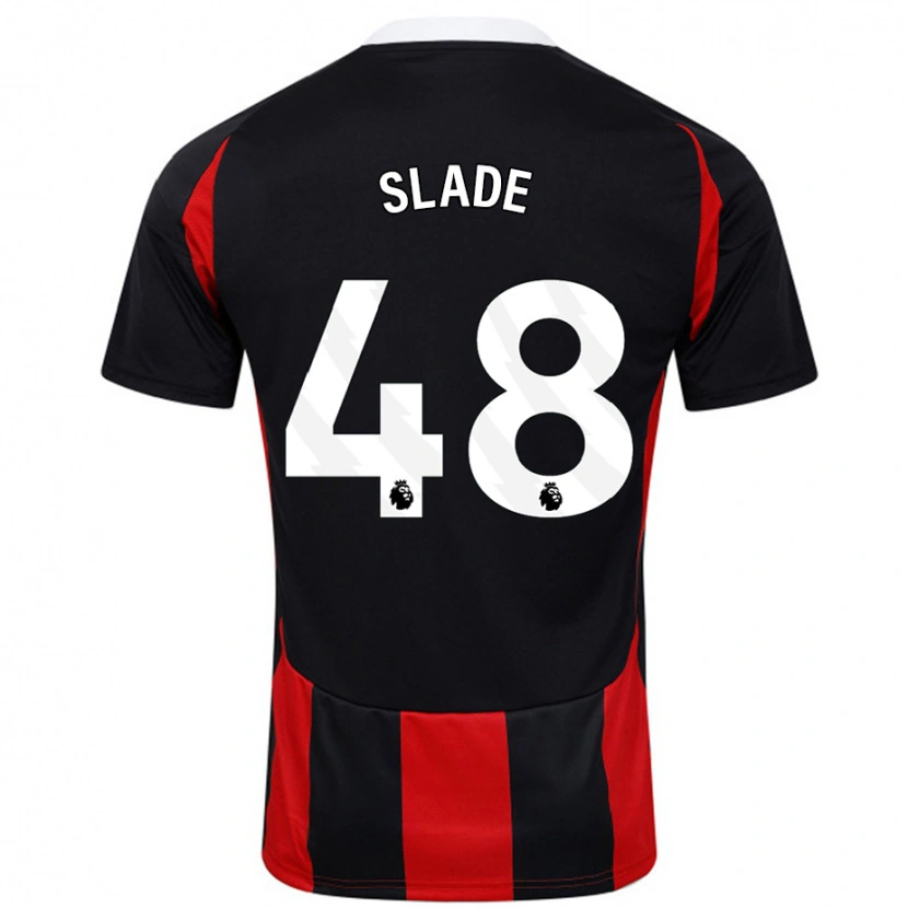 Danxen Mujer Camiseta Bradley Slade #48 Negro Rojo 2ª Equipación 2024/25 La Camisa