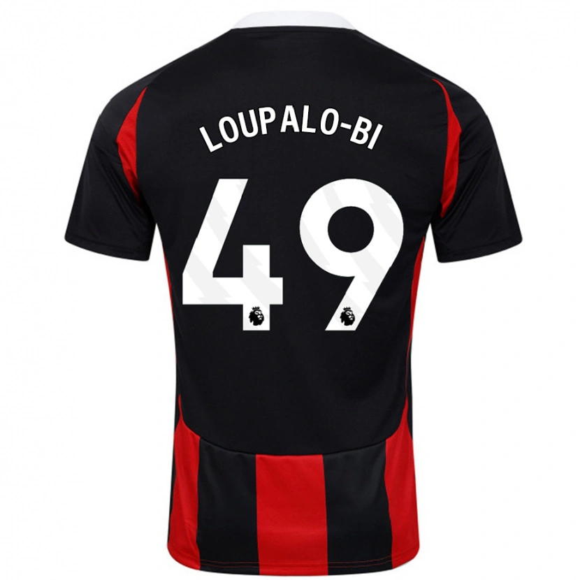 Danxen Mujer Camiseta Aaron Loupalo-Bi #49 Negro Rojo 2ª Equipación 2024/25 La Camisa