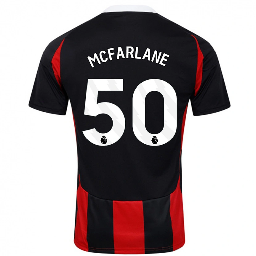 Danxen Mujer Camiseta Callum Mcfarlane #50 Negro Rojo 2ª Equipación 2024/25 La Camisa