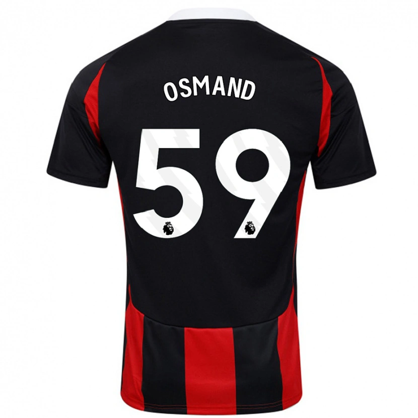 Danxen Mujer Camiseta Callum Osmand #59 Negro Rojo 2ª Equipación 2024/25 La Camisa