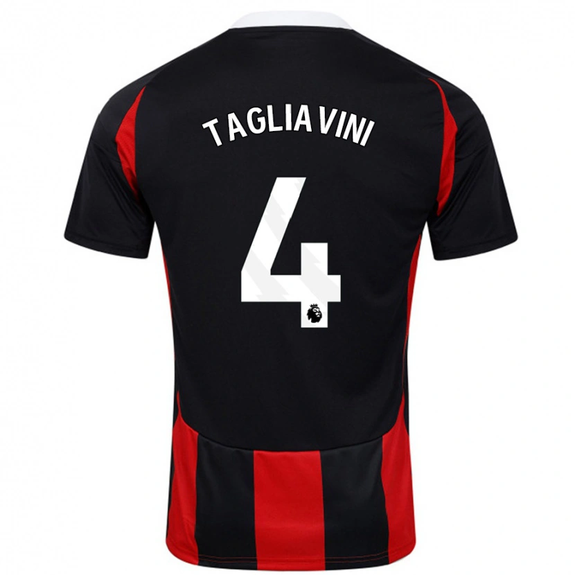 Danxen Mujer Camiseta Ella Tagliavini #4 Negro Rojo 2ª Equipación 2024/25 La Camisa