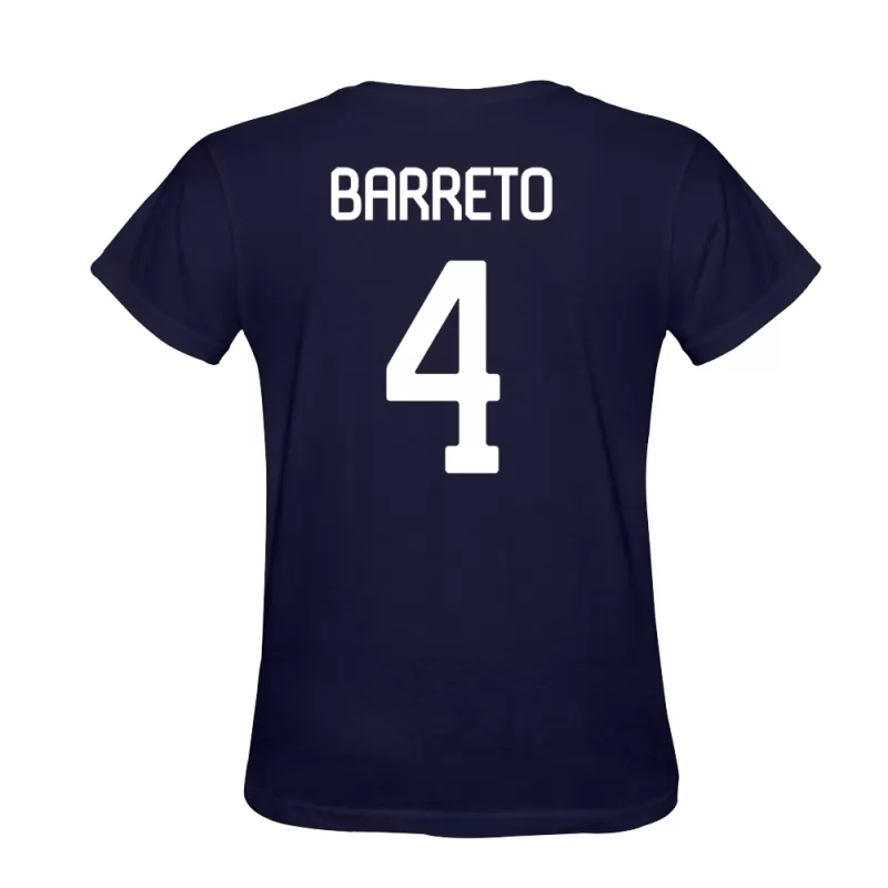 Hombre Mickael Barreto #4 Azul Oscuro Diseño De Camiseta La Camisa