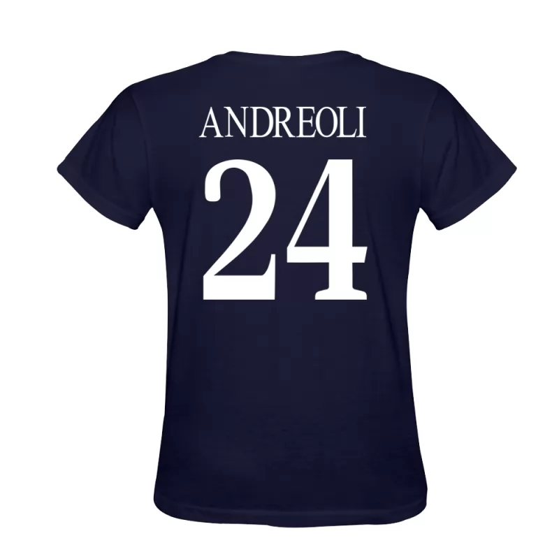 Hombre Nicola Andreoli #24 Azul Oscuro Diseño De Camiseta La Camisa