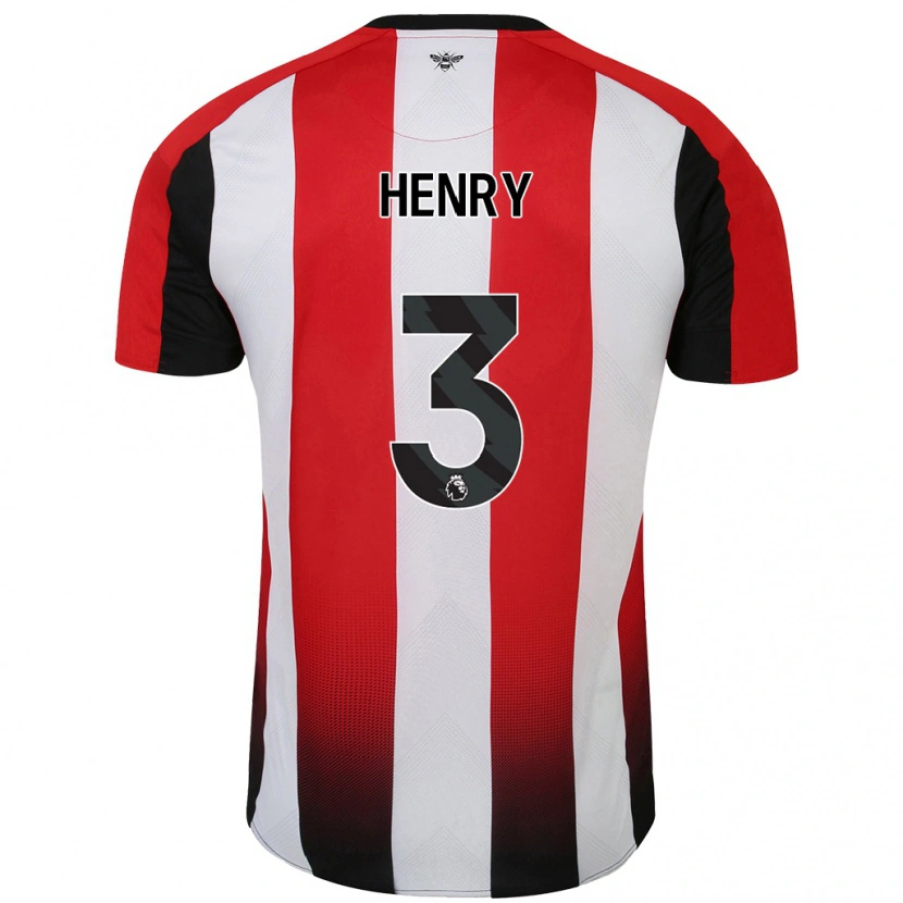 Danxen Niño Camiseta Rico Henry #3 Rojo Blanco 1ª Equipación 2024/25 La Camisa