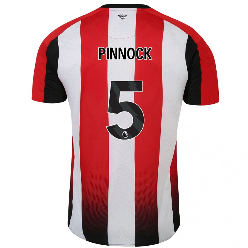 Danxen Niño Camiseta Ethan Pinnock #5 Rojo Blanco 1ª Equipación 2024/25 La Camisa