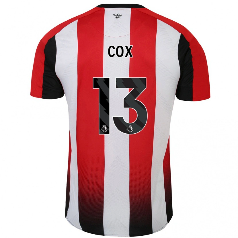 Danxen Niño Camiseta Matthew Cox #13 Rojo Blanco 1ª Equipación 2024/25 La Camisa