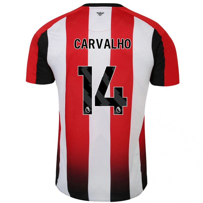 Danxen Niño Camiseta Fábio Carvalho #14 Rojo Blanco 1ª Equipación 2024/25 La Camisa