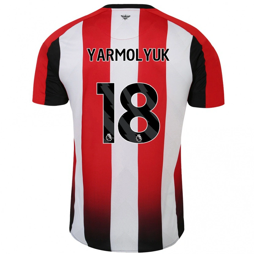 Danxen Niño Camiseta Yegor Yarmolyuk #18 Rojo Blanco 1ª Equipación 2024/25 La Camisa