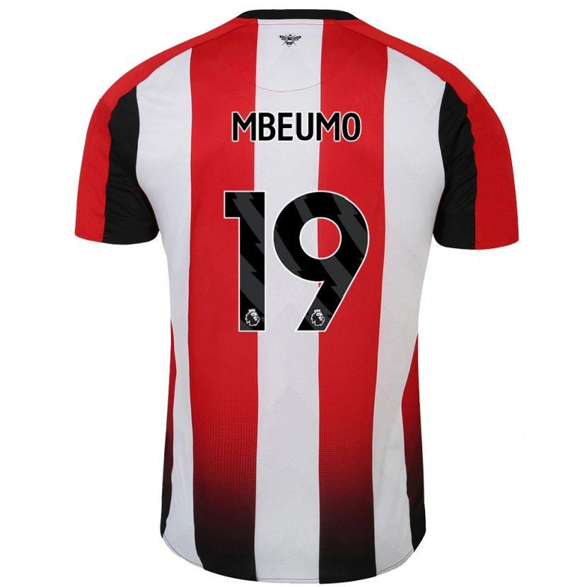 Danxen Niño Camiseta Bryan Mbeumo #19 Rojo Blanco 1ª Equipación 2024/25 La Camisa