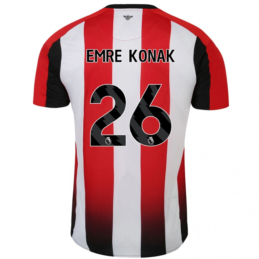 Danxen Niño Camiseta Yunus Emre Konak #26 Rojo Blanco 1ª Equipación 2024/25 La Camisa